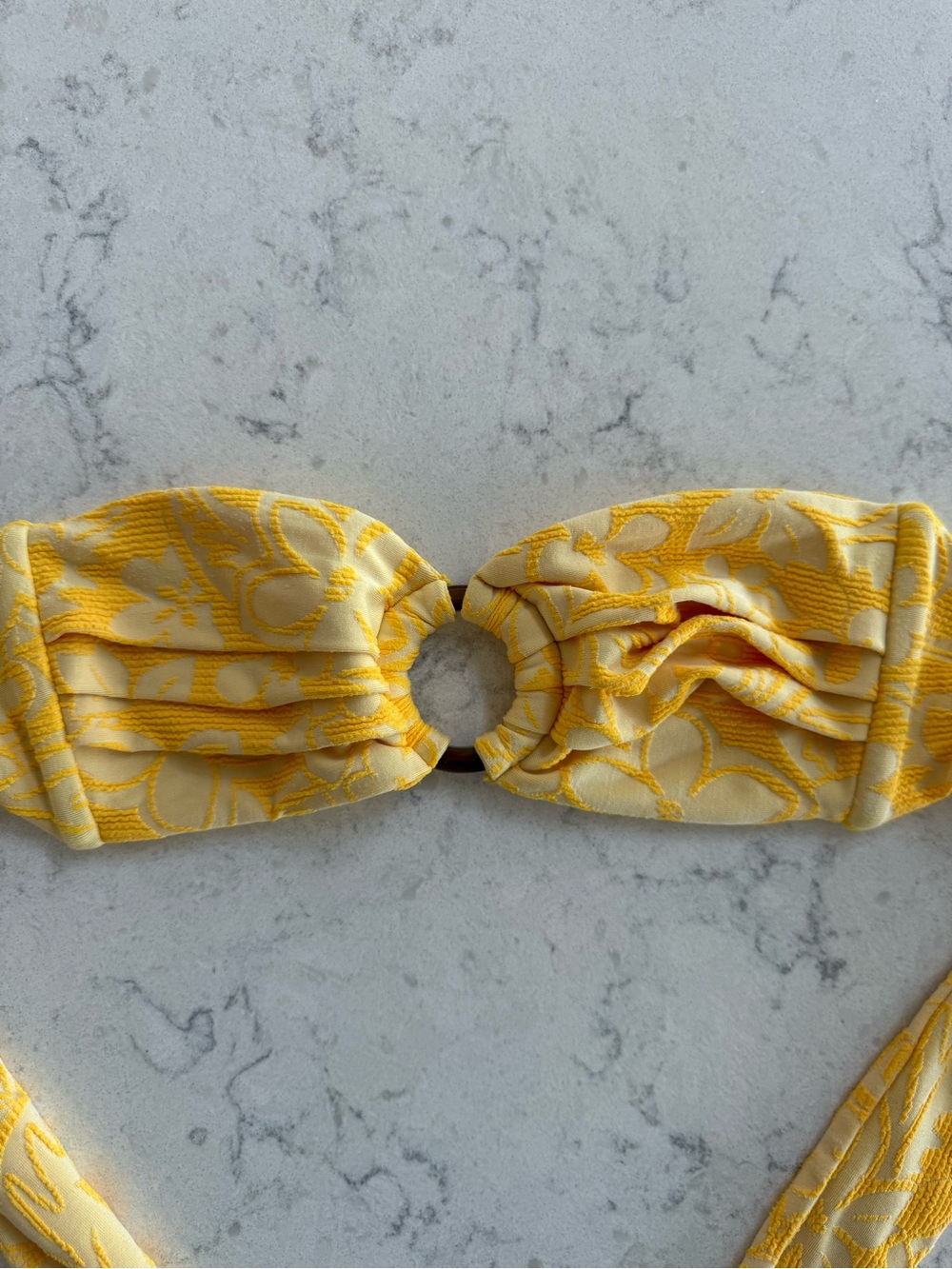 Kulani Kinis Yellow Floral Bandeau Bikini Top